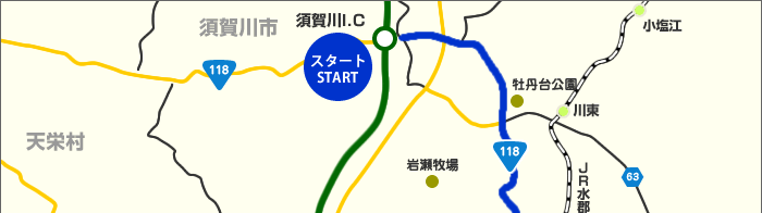 須賀川から鮫川へのルートマップ1